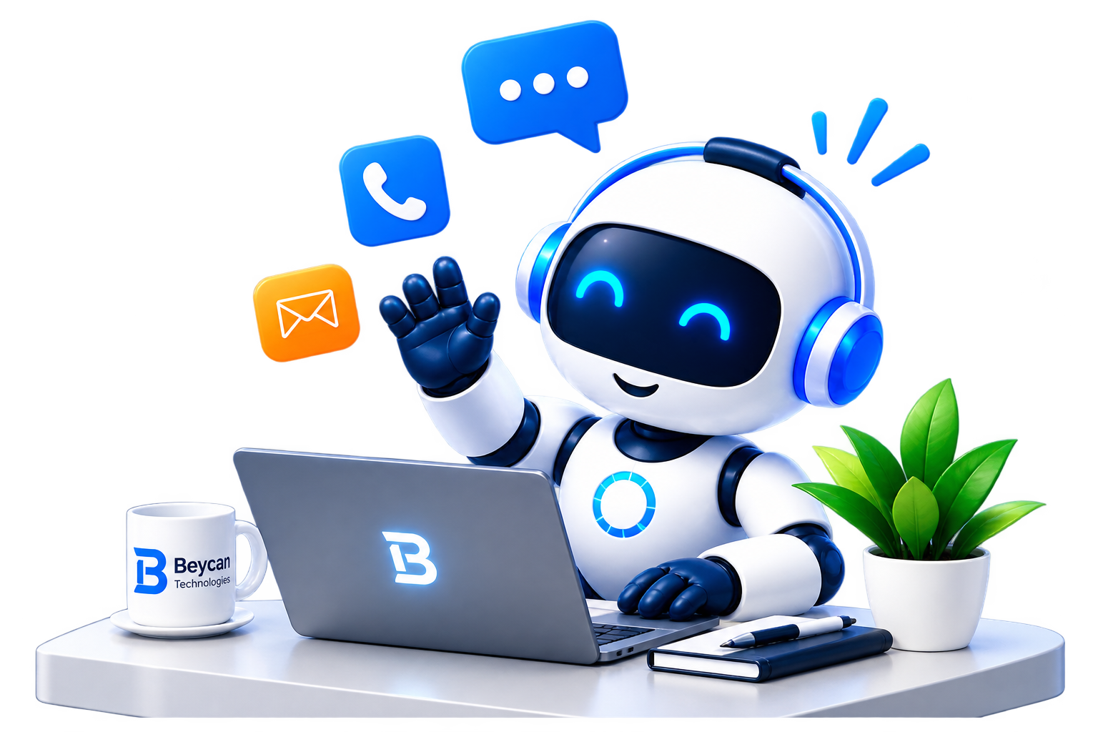 Beycan support robot with laptop