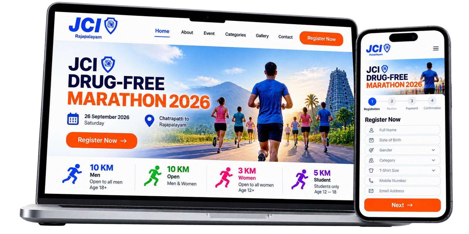 JCI Drug-Free Marathon 2026 website