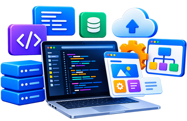 Custom software development illustration